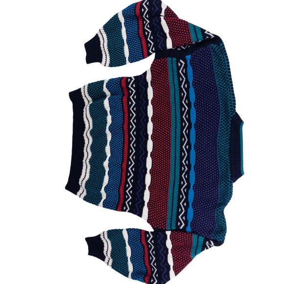 Vintage 80s Urban Works 3D Knit Sweater Cosby Biggie Coogi Style Men’s Large - Picture 5 of 6